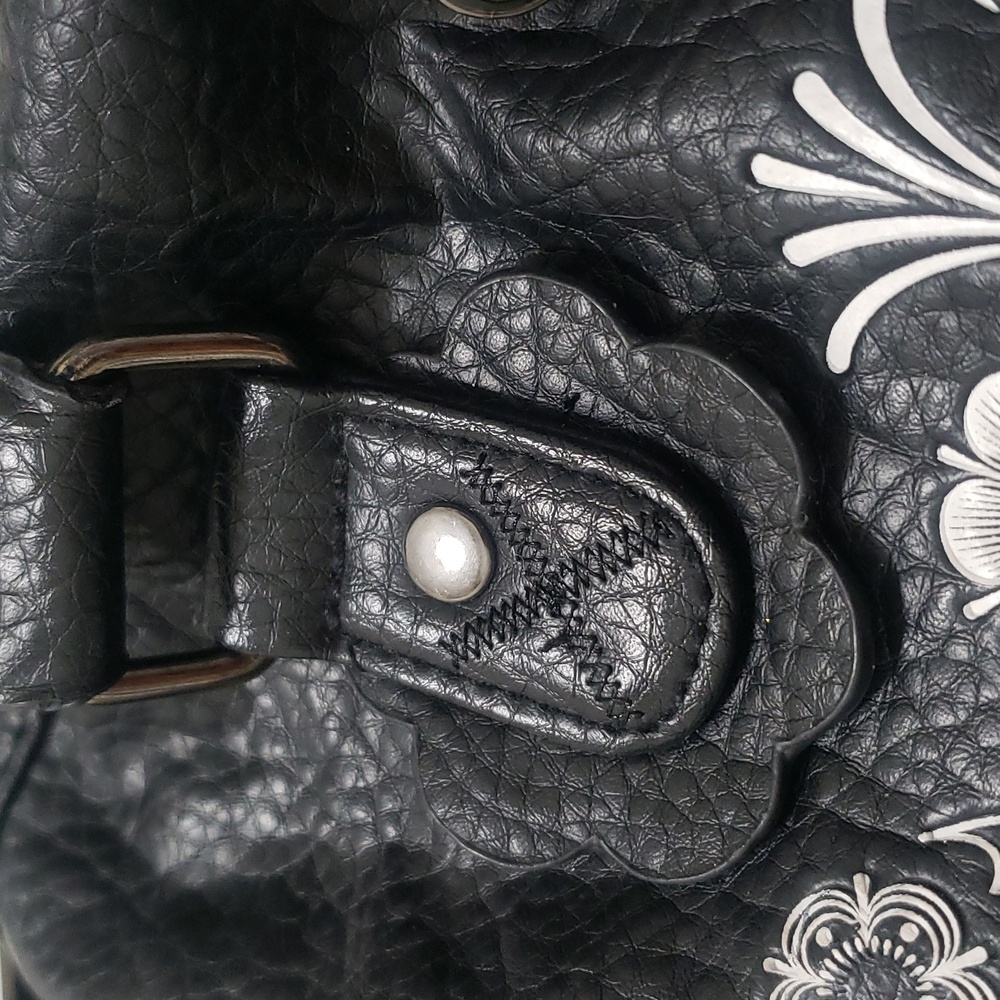 Loungefly Black and White Sugar Skull Day Of The Dead Vegan Leather Handbag - Picture 4 of 16